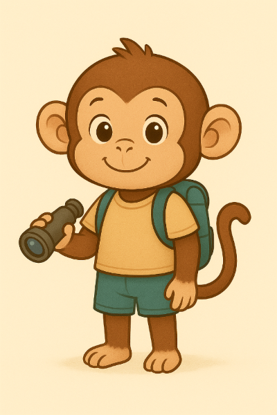 Monkey, opička s dalekohledem